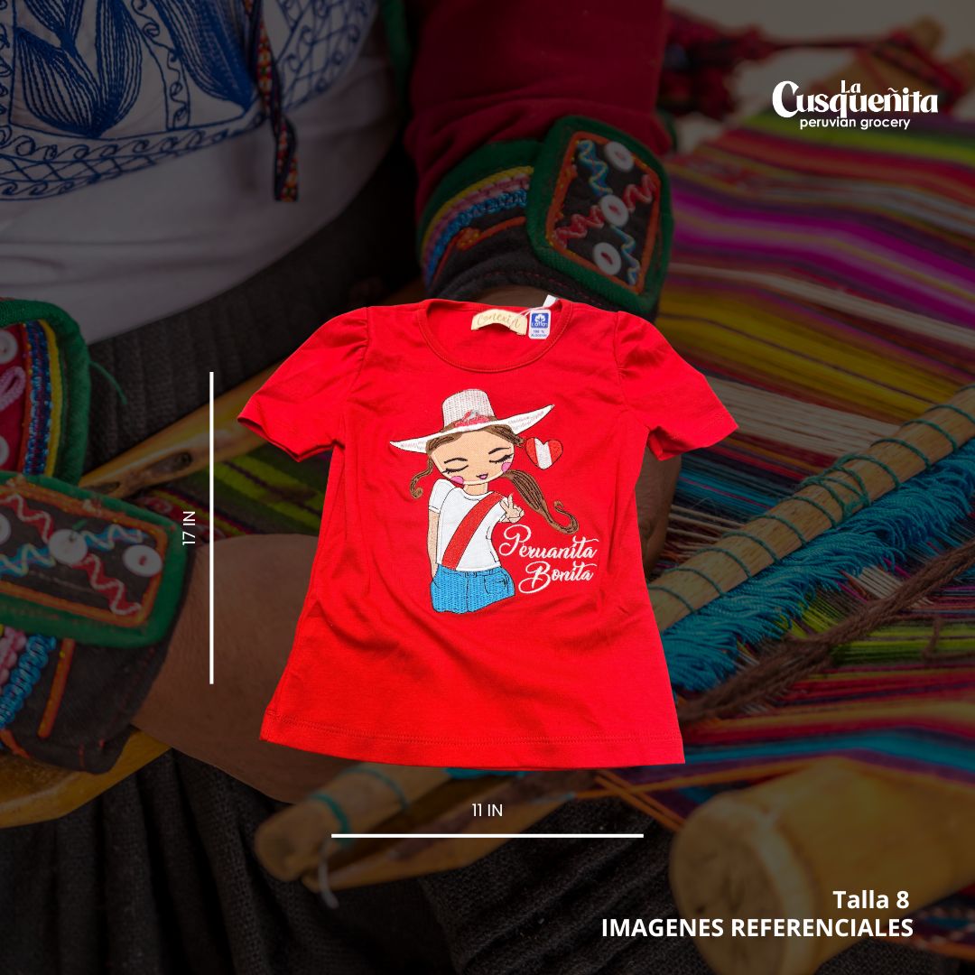 POLO PERUANITOS BORDADO -  TALLA 8