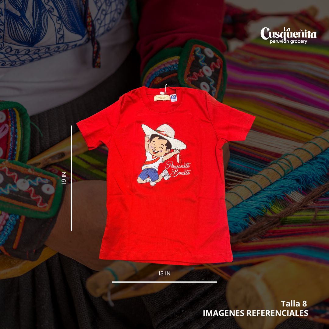 POLO PERUANITOS BORDADO -  TALLA 8